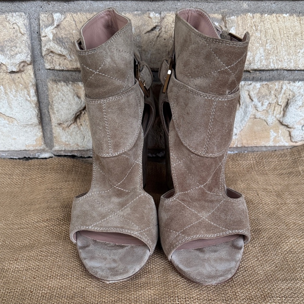 Laurence Dacade Suede Sandals Rush Cutout Heel Block Size 41 - Picture 10 of 12